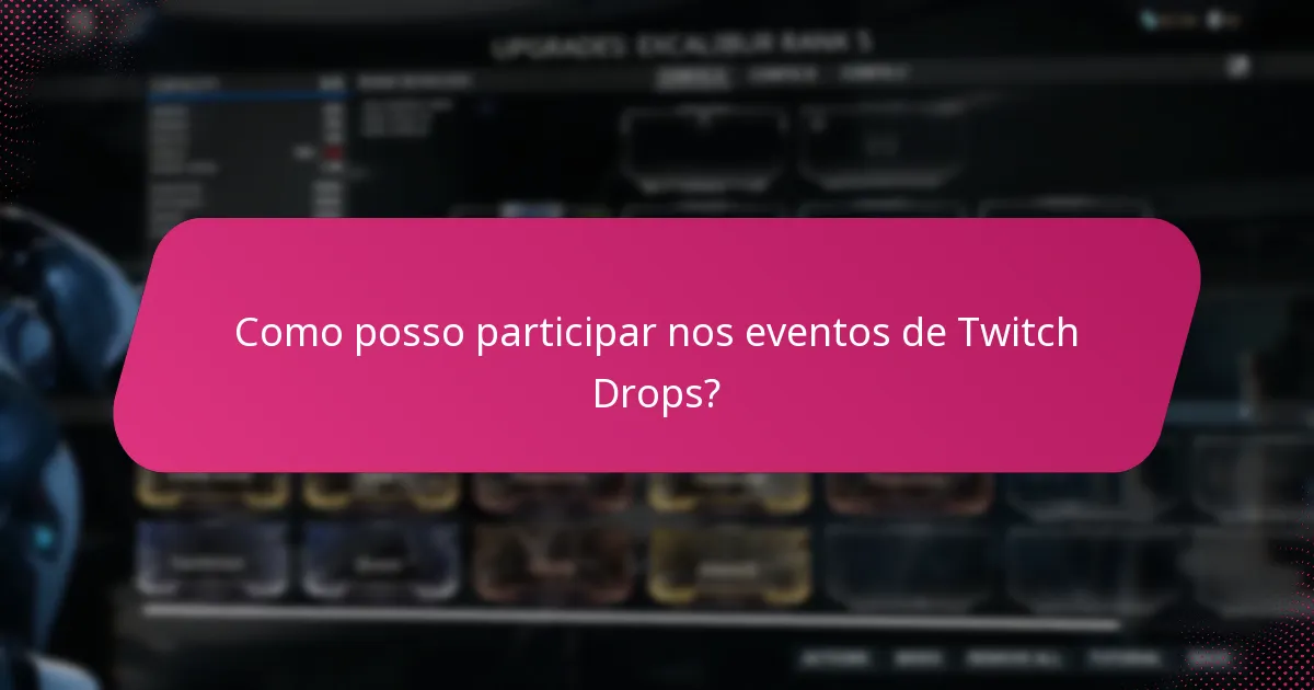 Como posso participar nos eventos de Twitch Drops?