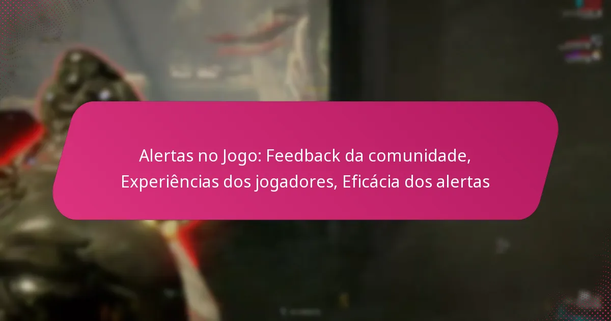 Alertas no Jogo: Feedback da comunidade, Experiências dos jogadores, Eficácia dos alertas