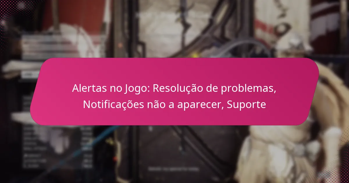 Alertas no Jogo: Resolução de problemas, Notificações não a aparecer, Suporte
